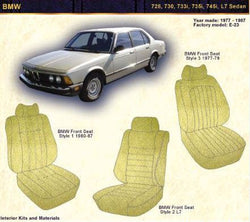 1977-1987 BMW 728, 730, 733i, 735i, 745i, L7 and Sedan Pair of Front headrest Center Armrest Covers - Vinyl