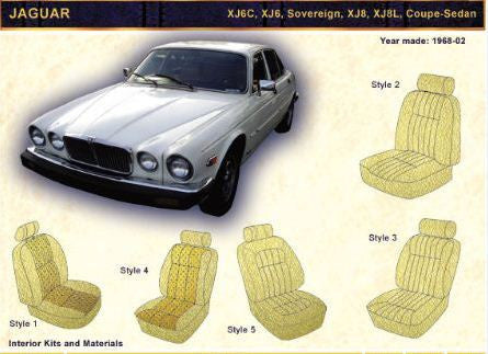 1968-02 JAGUAR XJ6C, XJC, Sovereign, XJ8, XJ8L, Coupe and Sedan Pair of Front Seat backrest Rear Panel Covers - Vinyl